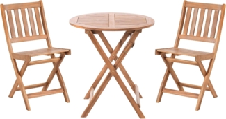 Bistro Set klappbar FEBBIO zertifiziertes Akazienholz Braun