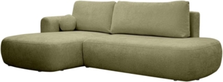 Vente-unique - Ecksofa mit Schlaffunktion - Ecke links - Chenille-Stoff - Khaki - BROCARO von Maison Céphy