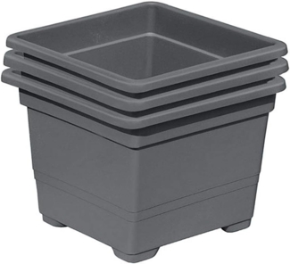 Gartenpirat Pflanzkübel 3er Set Pflanzkasteneinsatz 32x32x26 cm Pflanzkübel Kunststoff grau