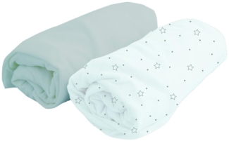 poyetmotte Spannbettlaken, 120 cm, perle/Imp Etoiles, 2-teilig