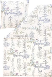 Estella Mako Jersey Bettwäsche 135x200 Alisa bleu Wiesenblumen Gräser 6958-630