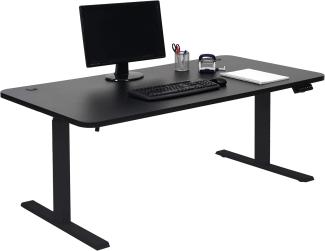 Schreibtisch HWC-D40 elektrisch höhenverstellbar Memory 160x80 cm schwarz, schwarz