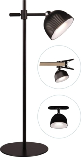 lightling LED Tischleuchte Maximillian, LED fest integriert, Warmweiß, Klemmleuchte, 4 fach Touch, höhenverstellbar, Akkubetrieb
