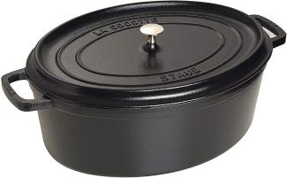 Staub La Cocotte 31cm oval, schwarz, Gusseisen Auflaufformen + Bräter