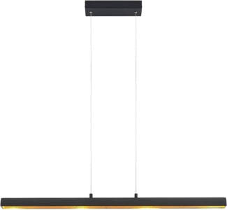 Lindby LED-Hängeleuchte Solvina, dimmbar, LED-Leuchtmittel fest verbaut, warmweiß, Modern, Metall, Schwarz, gold, 4 flammig, inkl. Leuchtmittel