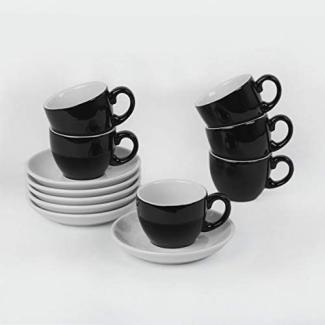 Holst Porzellan 6er Set Espressotasse 0,08 l "Black & White