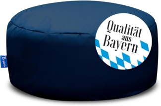 Bruni Pouf Sitzhocker M in Blaugrau – runder Sitzpouf, Indoor und Outdoor als Fußhocker, Yoga-Sitzkissen, Meditationskissen geeignet