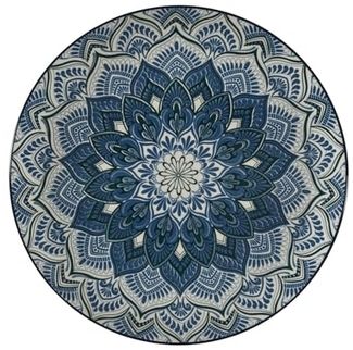 HOME DECO FACTORY, KA0664, 12-teiliges blaues Mandala-Geschirrset, Elegantes und vielseitiges Design, pflegeleicht, langlebig, ideal für alle Gelegenheiten – Größe: 268 cm, Farbe: Blau