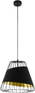 Eglo 49446 Pendelleuchte AUSTELL schwarz, gold E27 1X40W Ø36cm H:110cm dimmbar