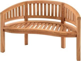 riess-ambiente Gartenbank EMPIRE TEAK 120cm natur (Einzelartikel, 1-St), Massivholz · wetterfest · Lehne · Maritim · Outdoor · Balkonmöbel