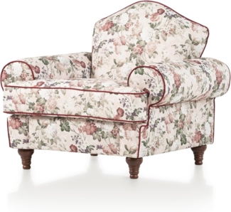Sessel Elita in creme Landhaus Blumen 110 cm