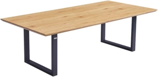 HOME DELUXE Essgruppe Eckig AVENCIA inkl. U-Fuß - 240 x 120 cm Light Oak 8 Stühle