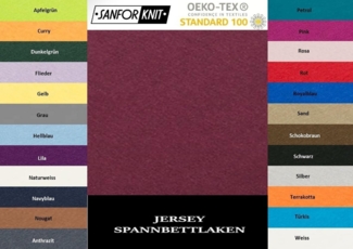 Jersey Spannbettlaken 90 - 100 x 200 cm Bordeaux