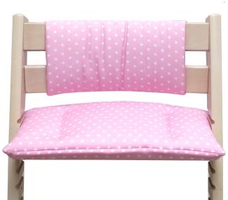 Blausberg Baby - Sitzkissen Kissen Polster Set Junior *31 FARBEN* für Tripp Trapp ohne Schlitz im Sitzkissen (Rosa Sterne) alle Materialien OEKO-TEX® Standard 100 zertifiziert - 100% made in Hamburg