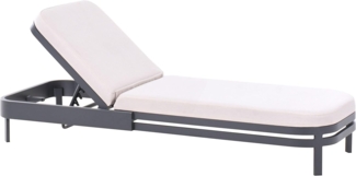 Sonnenliege mit Kissen NETTUNO Metall Hellbeige