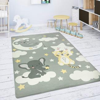 Kinderteppich »Chicos 551«, Paco Home, rechteckig, Höhe 2 mm, Flachgewebe, niedliches Kinder Design, Motiv Tiere, Kinderzimmer