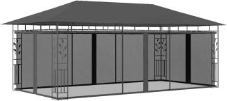 vidaXL Pavillon mit Moskitonetz 6x3x2,73 m Anthrazit 47974