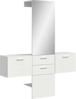Garderobenkombination (B/H/T: 156x190x36 cm) in weiß Melamin