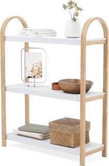 1016838-668 - BELLWOOD Freistehendes Regal mit 3 Ablagen, weiß/natur