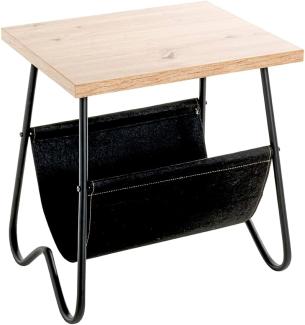 HAKU Möbel Beistelltisch, MDF, Eiche,schwarz, T 40 x B 48 x H 51 cm