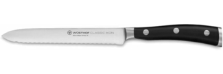 Wüsthof Aufschnittmesser, Classic Ikon (1040331614), 14 cm Wellenschliff-Klinge, geschmiedet, Edelstahl rostfrei, Frühstücksmesser, scharfe Klinge