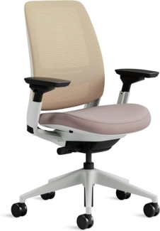 Steelcase Series 2 Bürostuhl mit Netzrücken in Beige und Sitzbezug in Linse