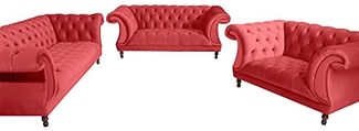 Ivette Sessel Samtvelours Rot Buche Nussbaumfarben