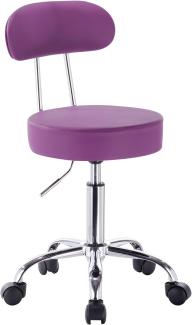 Arbeitshocker BH34 Rollhocker Kunstleder Violett