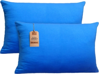 NatureMark 2er Pack Jersey Kissenbezug Kissenhülle Kissenbezüge Seitenschläferkissen Nackenkissen viele Größen und Farben ÖKO-TEX (40x60 cm (Nackenkissen geeignet), Royal blau)