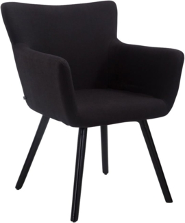 CLP Besucherstuhl Antwerpen Stoff mit Holzgestell und Bodenschonern,schwarz schwarz