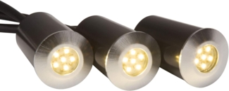 AEG Lampe Albedo LED Außen-Bodeneinbauleuchten 3er-Set alu | 3x1. 2W LED integriert, (80lm, 3000K) | IP-Schutzart: 65 - strahlwassergeschützt