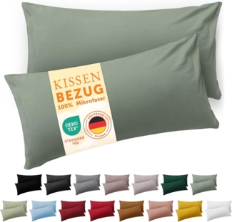 Blumtal Kissenbezüge aus gebürstetem Mikrofaser-Gewebe - Oeko-TEX zert. Kissenbezüge, (2 Stück), mit Reißverschluss oder Verschlusslasche