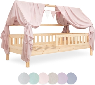 Ehrenkind Betthimmel Deko Hausbett, Kinderzimmer-Deko-Set (Kinderzimmer Deko), Betthimmel & Wimpelkette für magische Momente, hochwertige Materialien