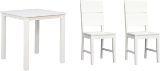 Woodroom Essgruppe Kota, (aus Hevea Massivholz, lackiert, Esstisch 70x70 cm mit 2 Stühlen), Stuhl-Set und Tischgruppe für Esszimmer