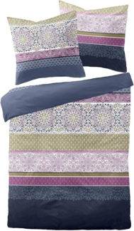 Traumschlaf Biber Bettwäsche Helsingor lila|155x220 cm + 80x80 cm