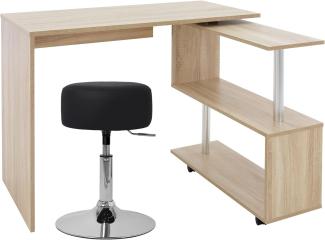 Schreibtisch mit Sitzhocker 150 x 88 x 75 cm Weiß aus MDF ML-Design