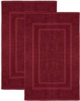 NatureMark 2er Pack Badvorleger | Premium Qualität | 100% Baumwolle | 50x80 cm | Duschvorleger Duschmatte Doppelpack | Farbe: Bordeaux rot