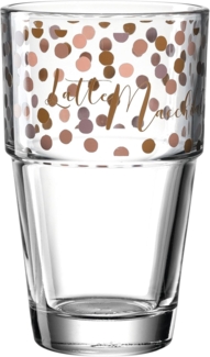LEONARDO 043469 Solo Latte Macchiato Becher mit Motiv, Glas, 410 ml, klar
