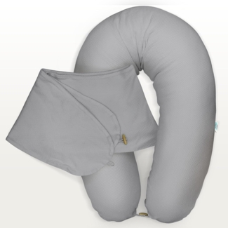 sei Design Stillkissenbezug 100% Baumwolle passend für Stillkissen XXL, Bezug für Schwangerschaftskissen, Seitenschläferkissen 190x30 cm, mit Reißverschluss, waschbar und Schadstoffgeprüft