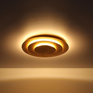LED Deckenleuchte, Metall gold, D 35 cm