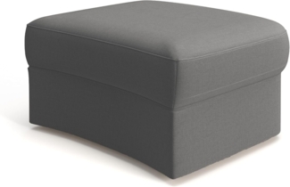 Cavadore Hocker Jawa / Bodennaher Polsterhocker in Nierenform / Ideal als Fußhocker oder Sitzgelegenheit / Passend zur Garnitur Jawa / 84 x 43 x 70 / Flachgewebe, Grau