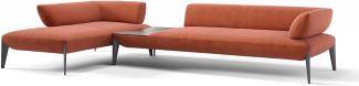 Sofanella Ecksofa ALMERIA Stoffgarnitur Sofalandschaft Couch in Weiß M: 360 Breite x 97 Tiefe