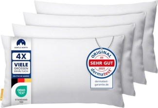 Gentle North Kopfkissen (30x50 cm groß) - 4er Set Kissen für Bett und als Dekokissen - Mit Reißverschluss für Füllung - Sofakissen - Zierkissen für Couch und Sofa - Ökotex - Waschbar bis 60° - Weiß