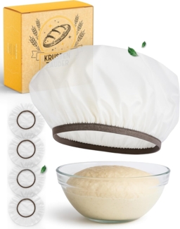 Krustenzauber Backmatte Zubehör - Brotschlingen, Schneebesen, Backmatte, Teig Reinigungstücher, 4x Abdeckhaube