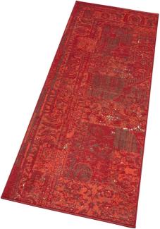 Kurzflor Teppich Plume Rot Braun - 80x250x0,9cm