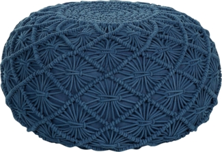 Pouf BERKANE Marineblau Baumwolle 50 cm 50 cm