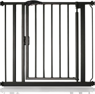 Safetots Druckmontage Selbstschließendes Treppengitter, 82.2cm - 89.2cm, Mattschwarz, Automatisch Schließendes Babygitter, Sicherheitsbarriere für Kleinkinder, Einfache Installation