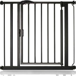 Safetots Druckmontage Selbstschließendes Treppengitter, 82.2cm - 89.2cm, Mattschwarz, Automatisch Schließendes Babygitter, Sicherheitsbarriere für Kleinkinder, Einfache Installation