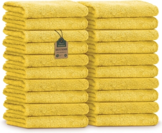 NatureMark 20er Spar-Pack Frottier Gästetücher, 30x50 cm, 100% Baumwolle, Gelb