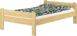 Erst-Holz Breites robustes Einzelbett 120x200 Kiefer massiv ohne Zubehör